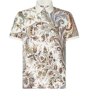 Etro, Paisley Print Polo Shirt Veelkleurig, Heren, Maat:L