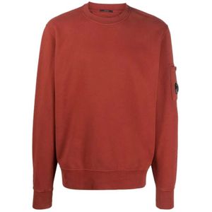 C.p. Company, Sweatshirts & Hoodies, Heren, Rood, S, Rode Slavata Crewneck Sweatshirt