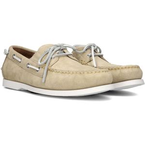 Ralph Lauren, Schoenen, Heren, Beige, 44 EU, Linnen, Beige Suede Boat Loafers