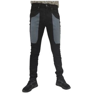 Jeckerson, Jeans, Heren, Zwart, W33, Denim, Skinny Fit 5-Pocket Jeans met Alcantara Patch