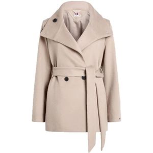Tommy Hilfiger, Mantels, Dames, Beige, S, Wol, Trench Coats