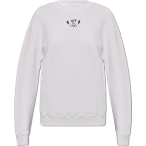 Off White, Sweatshirts & Hoodies, Dames, Wit, XS, Katoen, Sweatshirt met logo