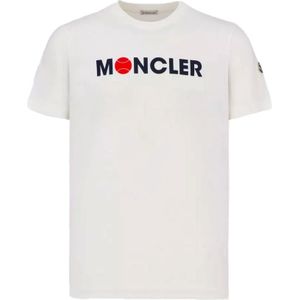 Moncler, Tops, Heren, Wit, M, Katoen, J1 091 8C00008 829Hp 034 T-shirt
