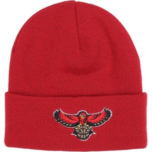 Mitchell & Ness, Accessoires, Heren, Rood, ONE Size, Atlanta Hawks Gebreide Muts Hoed