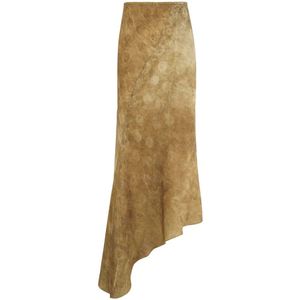 Cortana, Gouden Polka Dot Jacquard Asymmetrische Rok Veelkleurig, Dames, Maat:L