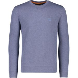 Hugo Boss, Sweatshirts & Hoodies, Heren, Blauw, 4Xl, Katoen, Blauwe Ronde Hals Trui