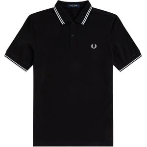 Fred Perry, Tops, Heren, Zwart, XL, Katoen, Slim Fit Twin Tipped Polo