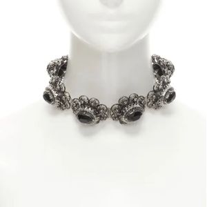 Alexander McQueen Pre-owned, Pre-owned, Dames, Grijs, ONE Size, Tweed, Pre-owned Metal necklaces