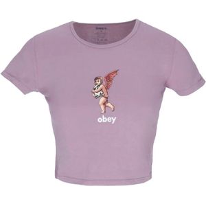 Obey, Tops, Dames, Paars, M, T-Shirts