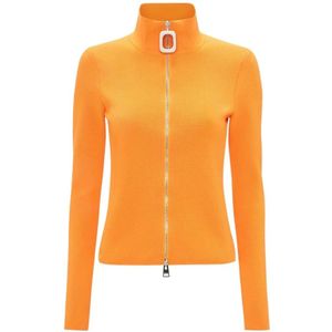 JW Anderson, Wortel Oranje Gebreide Cardigan Oranje, Dames, Maat:S