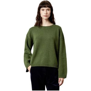 Massimo Alba, Truien, Dames, Groen, L, Kasjmier, Luxe Cashmere Crewneck Sweater