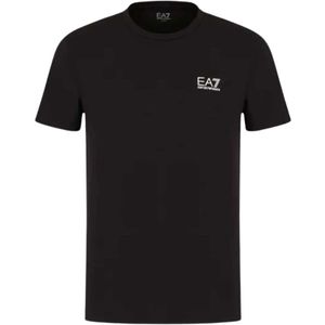 Emporio Armani Ea7, Tops, Heren, Zwart, L, Katoen, Comfortabel en zacht katoenen T-shirt met EA7-logo