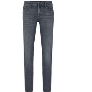 Hugo Boss, Jeans, Heren, Grijs, W34 L34, Denim, Premium Slim Fit Jeans met Regular-Rise Taille
