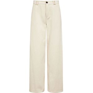 Co'Couture, Broeken, Dames, Beige, L, Katoen, Ecru Wide Leg Jeans