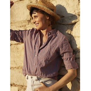 Ines De La Fressange Paris, Blouses & Shirts, Dames, Veelkleurig, XS, Katoen, Rood Geruite Overhemd