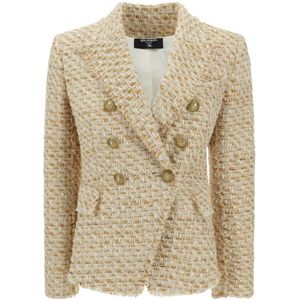 Balmain, Jassen, Dames, Beige, S, Stijlvolle Jas voor een Trendy Look