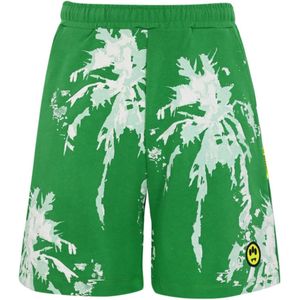 Barrow, Fleece Bermuda Shorts met 3D Print Groen, Heren, Maat:M