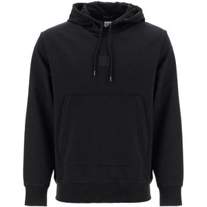 C.p. Company, Sweatshirts & Hoodies, Heren, Zwart, L, Katoen, Stretch Jersey Hoodie Metropolis Serie