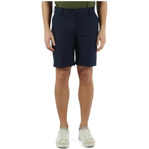 Michael Coal, Korte broeken, Heren, Blauw, W36, Katoen, Stretch Cotton Bermuda Shorts