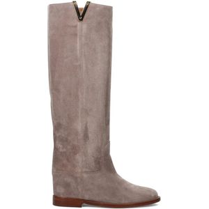 Via Roma 15, Dove Grey Suede Wedge Laarzen Grijs, Dames, Maat:36 EU