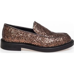 Copenhagen Shoes, Glitter Loafers met Rubberen Zool Bruin, Dames, Maat:40 EU