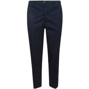 Hindustrie, Broeken, Heren, Blauw, M, Katoen, Blauwe Chino Broek met Riemlussen