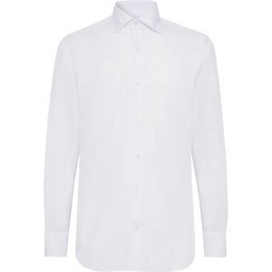 Boggi Milano, Overhemden, Heren, Wit, 3Xl, Katoen, Ultimate NON Iron Slim Fit Katoenen Twill Overhemd