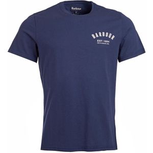 Barbour, Preppy T-Shirt Tee in New Navy Blauw, Heren, Maat:XL