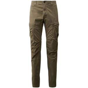 C.p. Company, Broeken, Heren, Groen, 2Xl, Katoen, Stretch Cargo Broek in Satijn Stretch Katoen