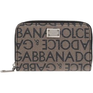 Dolce & Gabbana, Accessoires, Dames, Bruin, ONE Size, Portemonnee met logo