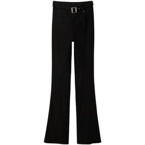Desigual, Zwarte broek met ritssluiting voor dames Zwart, Dames, Maat:L
