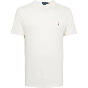 Polo Ralph Lauren, Tops, Heren, Beige, S, Katoen, Blauw Katoen Regular Fit T-Shirt