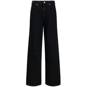 Selected Femme, Jeans, Dames, Zwart, W28, Denim, Zwarte Wijde Jeans