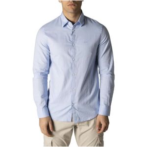 Armani Exchange, Overhemden, Heren, Blauw, S, Katoen, Shirt 8Nzcgb Z8Anz