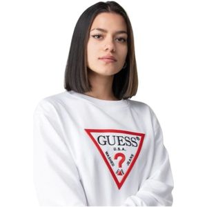 Guess, Sweatshirts & Hoodies, Dames, Wit, XL, Crewneck Sweatshirt