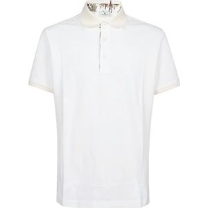 Etro, Bianco Short Sleeve Polo Shirt Wit, Heren, Maat:2XL