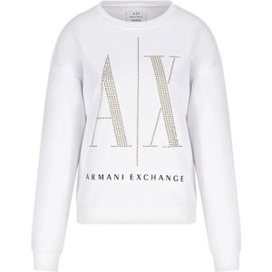 Armani Exchange, Sweatshirts & Hoodies, Dames, Wit, M/L, Ito mecom project felpaps