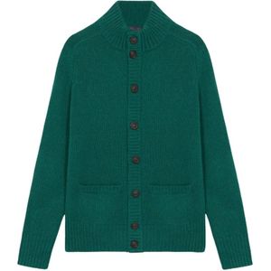 Brooks Brothers, Truien, Dames, Groen, S, Wol, Groene wollen cardigan Cardigan