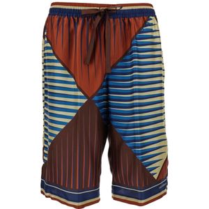 Dolce & Gabbana, Korte broeken, Heren, Veelkleurig, M, Zijden Bermuda Shorts Multikleur