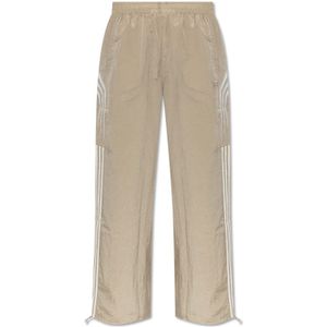 Adidas Originals, Broeken, Dames, Beige, XS, Nylon, Trainingsbroek met logo