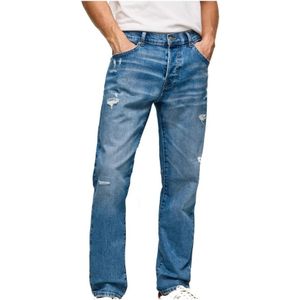 Pepe Jeans, Jeans, Heren, Blauw, W34, Katoen, Straight Jeans