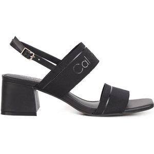 Calvin Klein, Schoenen, Dames, Zwart, 38 EU, Verhoog je stijl met hoge hak sandalen