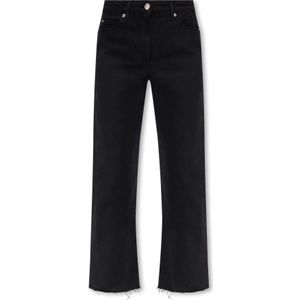 Iro, Jeans, Dames, Zwart, W25, Katoen, Bootcut Jeans met Hoge Taille `Briol`
