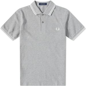 Fred Perry, Slim Fit Twin Tipped Polo Grijs, Heren, Maat:XL