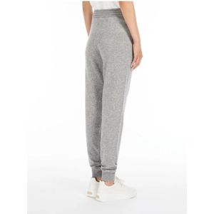 Max Mara, Broeken, Dames, Grijs, M, Wol, Wol en Kasjmier Joggingbroek