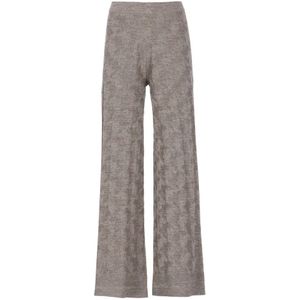 D.Exterior, Broeken, Dames, Grijs, XS, Wol, Grijze Wol Viscose Elastische Taille Broek