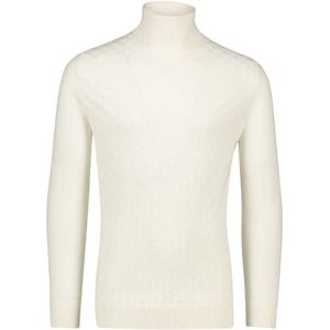 Cavallaro, Truien, Heren, Beige, L, Wol, Ecru Wollen Turtleneck Trui