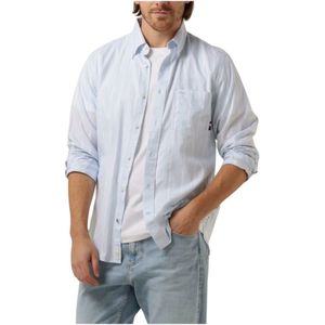 Tommy Hilfiger, Overhemden, Heren, Blauw, L, Casual Oxford Stripe Shirt Blauw/Wit