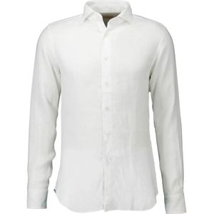 Xacus, Overhemden, Heren, Wit, XL, Linnen, Witte Linnen Slim Fit Overhemd