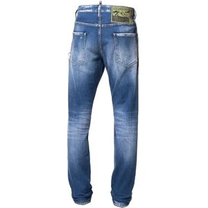 Dsquared2, Jeans, Heren, Blauw, XL, Denim, Slim-fit Jeans